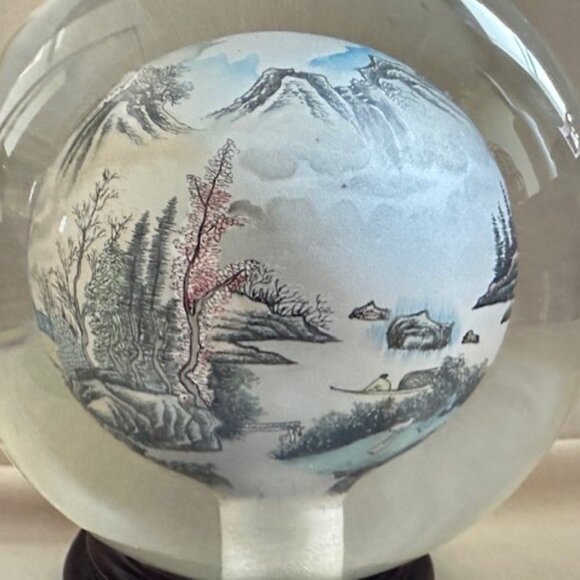 Reverse Painted Glass Globe - Picture 3 of 8